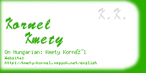 kornel kmety business card